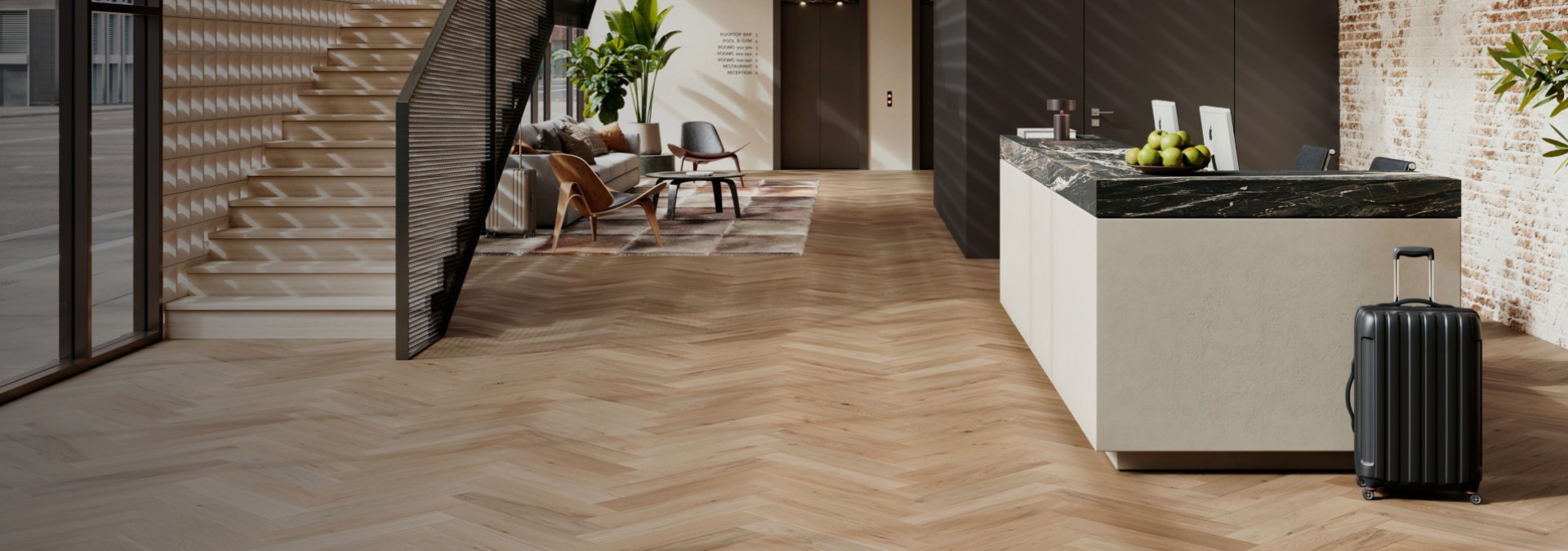 Un salon / cuisine avec parquet