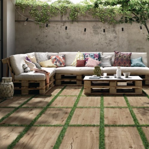 Dalle extérieure imitation bois Woodtale Miele 40X120X2